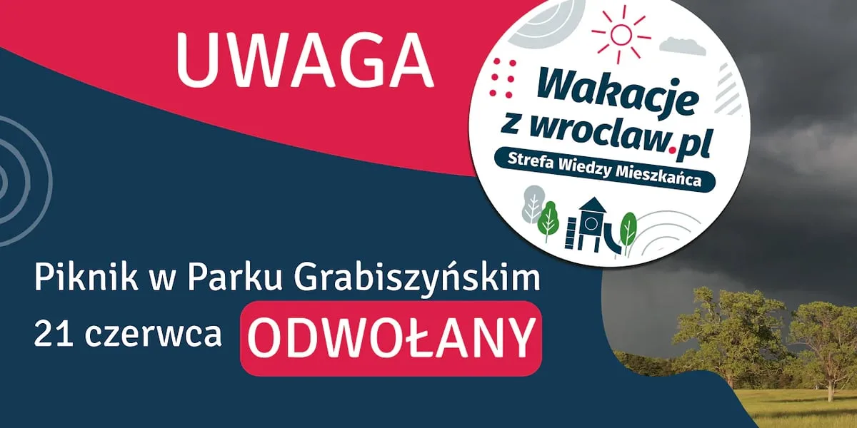 Piknik „Wakacje z wroclaw.pl” 21 czerwca w Parku Grabiszyńskim odwołany