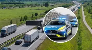 Utrudnienia na S5 przy węźle Kryniczno po kolizji