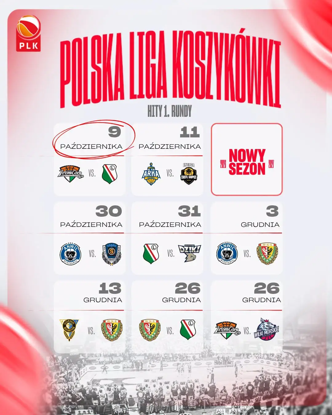Terminarz Polskiej Ligi Koszykówki na sezon 2026/27 opublikowany