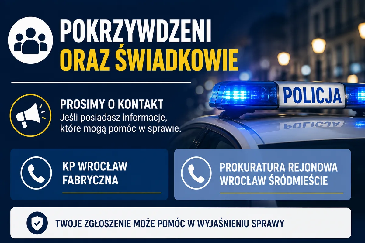 Apel policji i prokuratury do świadków i pokrzywdzonych