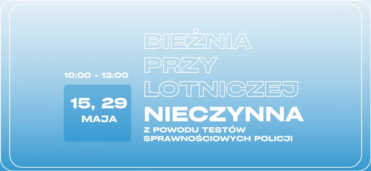Czasowa nieczynność bieżni na ul. Lotniczej