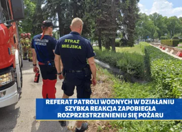 Szybka interwencja patroli wodnych zapobiegła pożarowi
